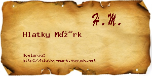 Hlatky Márk névjegykártya
